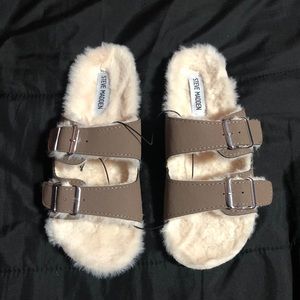 STEVE MADDEN Womens Newly Footbed Sandal - BROWN
